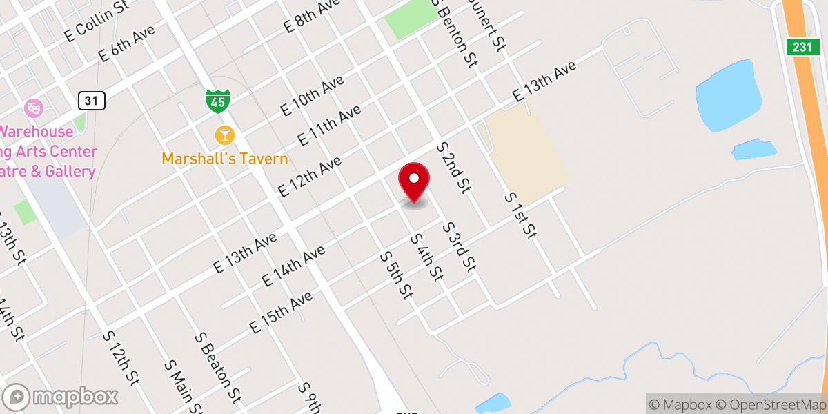 Map showing location of Pilgrim Rest Primitive Baptist