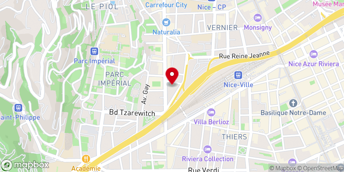 Map showing location of Église Étincelle de Nice