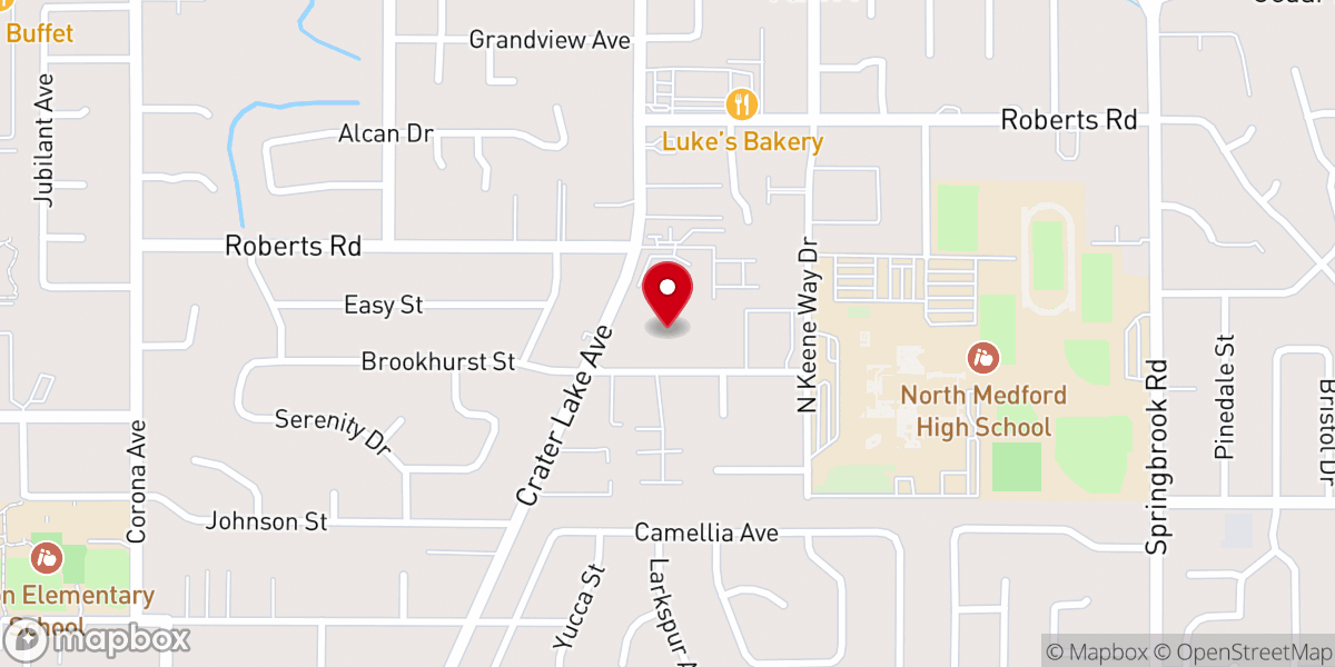 Map showing location of Medford First Christian Church