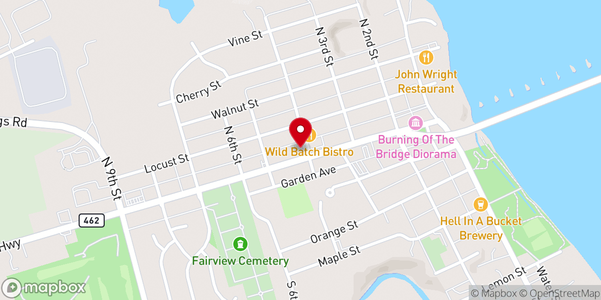 Map showing location of Eastern York Food Pantry