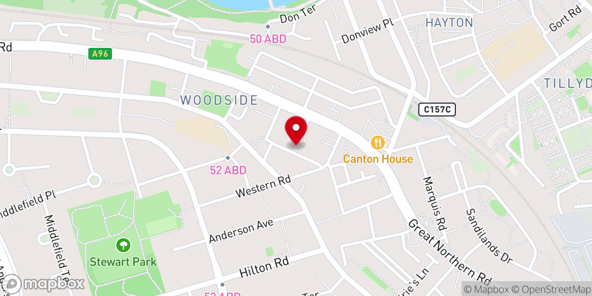 Map showing location of Grace Baptist Church Aberdeen