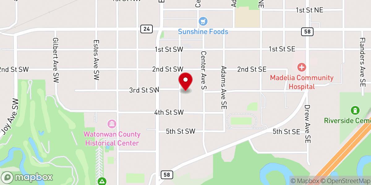 Map showing location of Faith Lutheran Church
