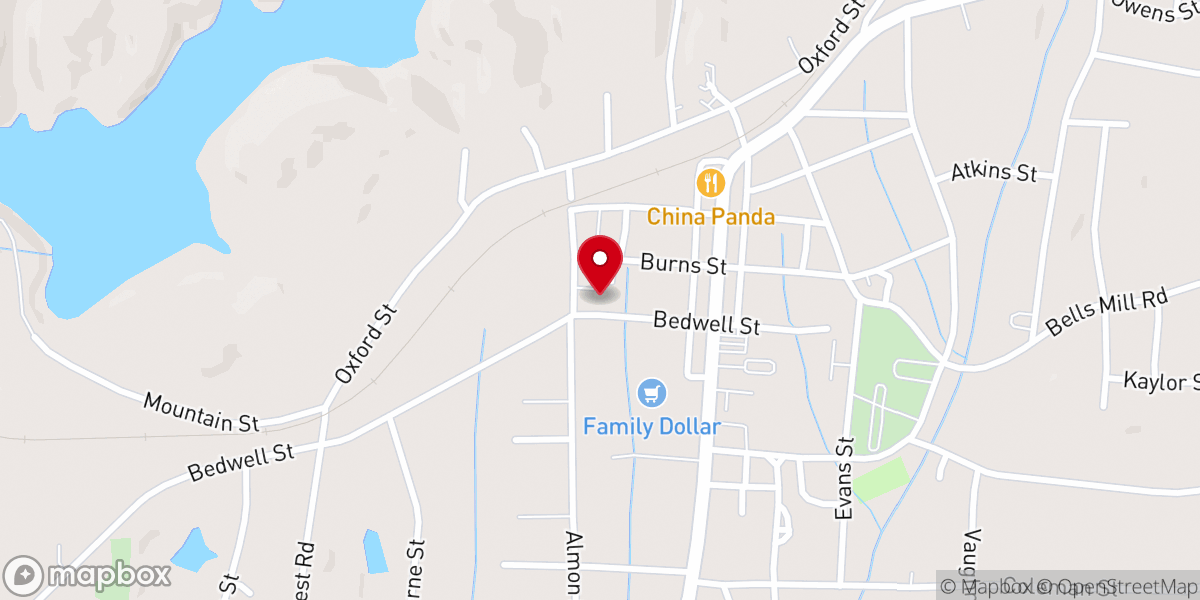 Map showing location of Heflin Baptist Church