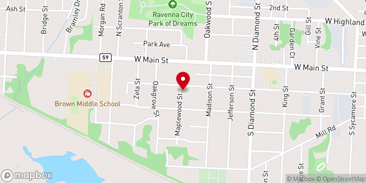 Map showing location of Full Gospel Mission Church