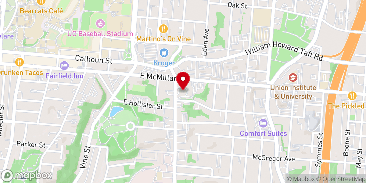 Map showing location of Holy Name Church