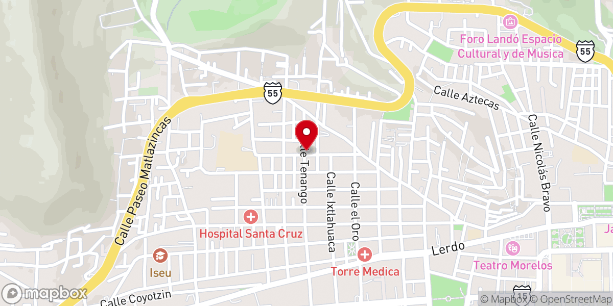Map showing location of Parroquia de Cristo Rey, Arquidiócesis de Toluca.