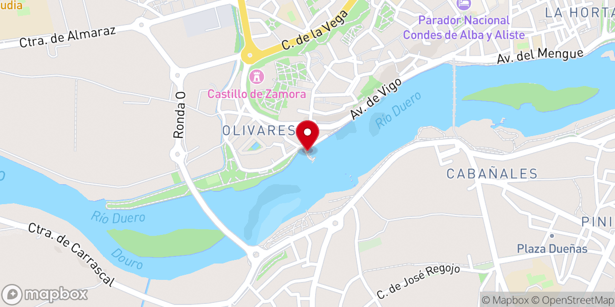 Map showing location of Aceñas de Olivares