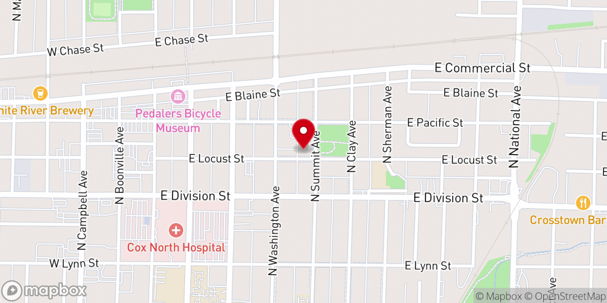 Map showing location of Sacred Heart Catholic Church