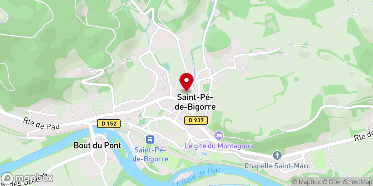 Map showing location of Abbaye de Saint-Pé-de-Bigorre