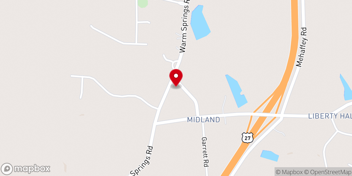 Map showing location of Midland Church