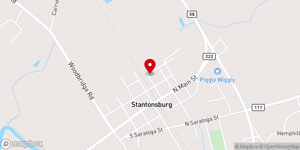 Map showing location of Bethel Ame Zion Church - Food Distribution Center