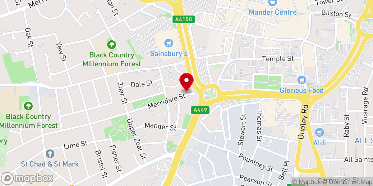 Map showing location of Jubilee Christian Centre