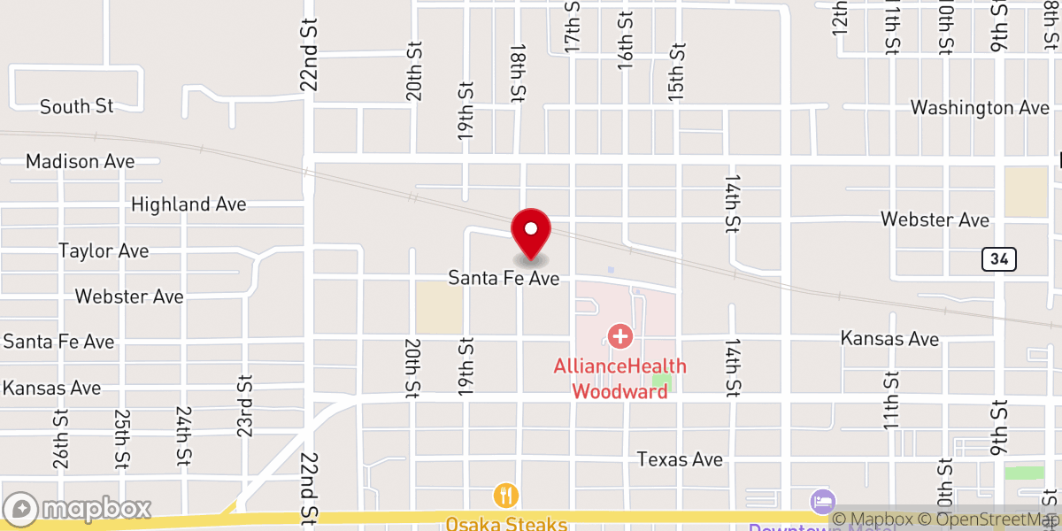 Map showing location of Wesleyan Nazarene Church