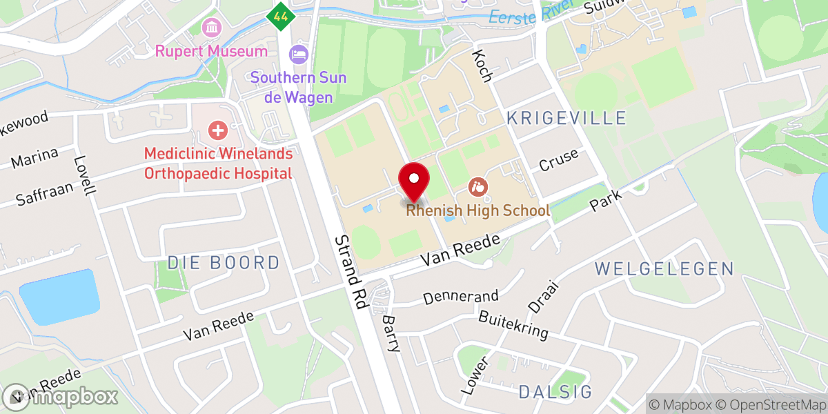 Map showing location of Doxa Deo Gemeente Stellenbosch