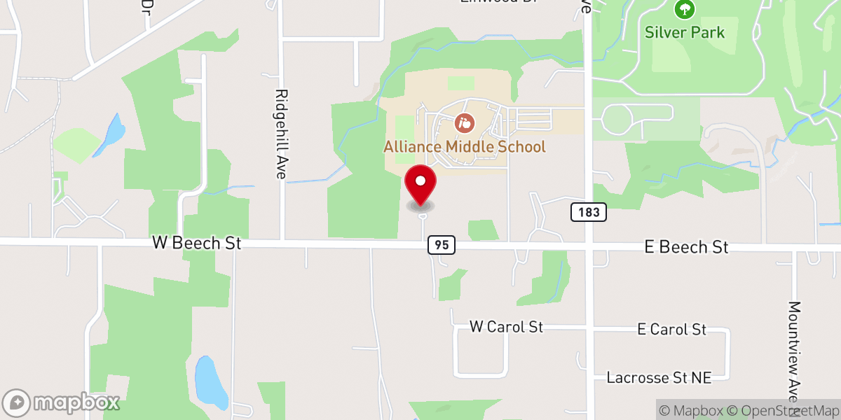 Map showing location of First United Presbyterian Church