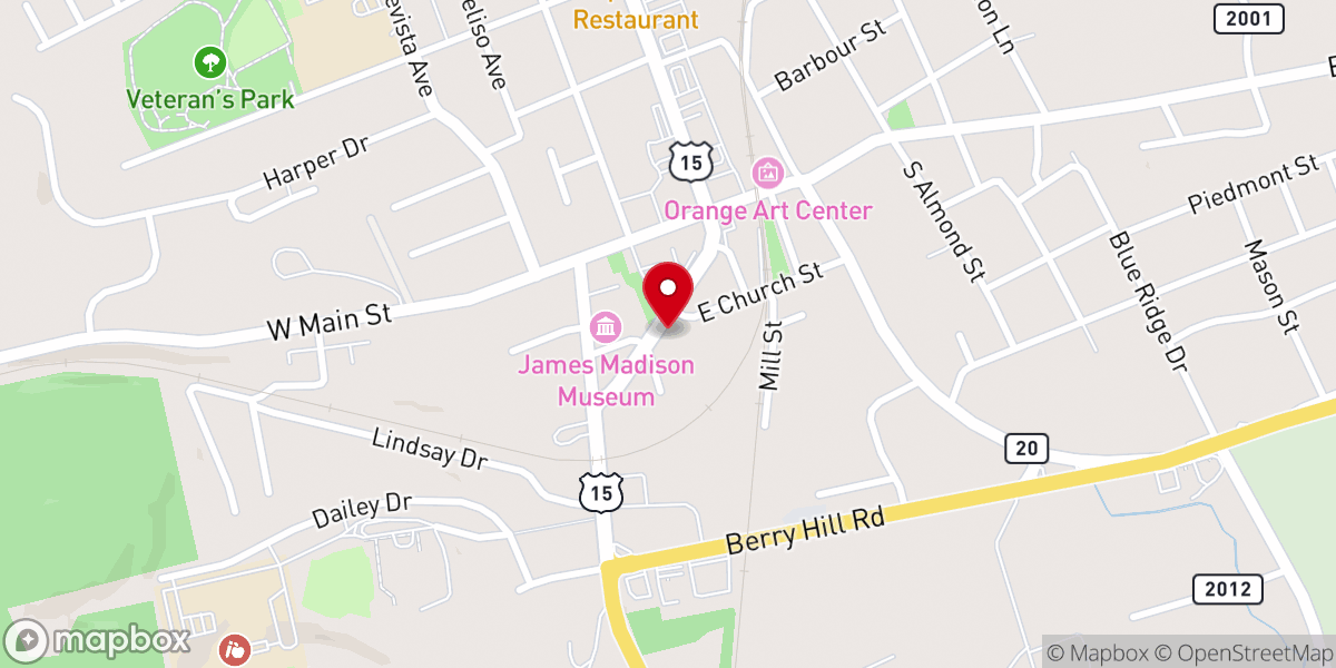 Map showing location of Emmanuel Baptist Church