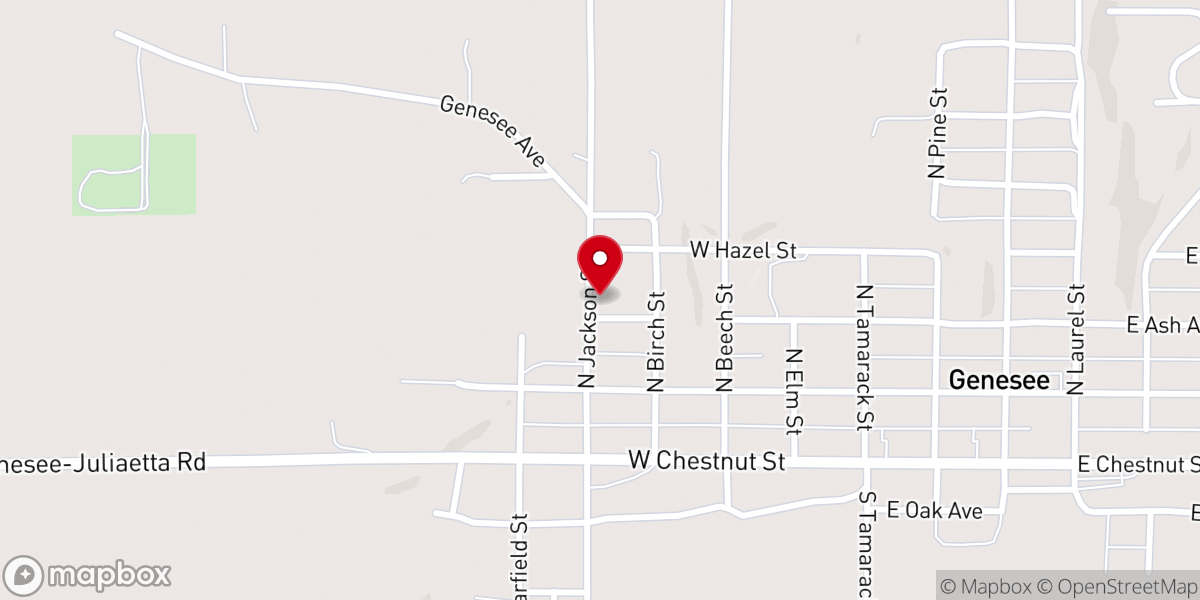 Map showing location of St John's Lutheran Church–ELCA