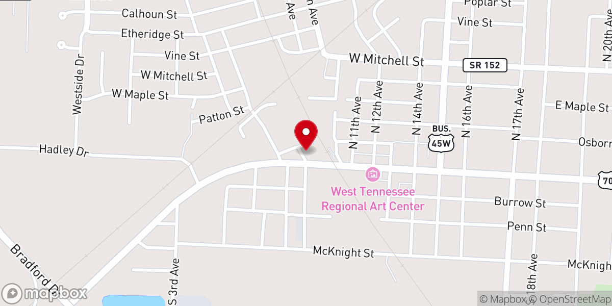 Map showing location of St James Baptist Church