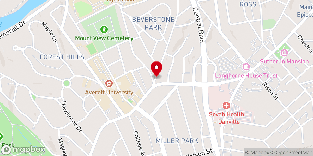 Map showing location of Sacred Heart Roman Catholic Church
