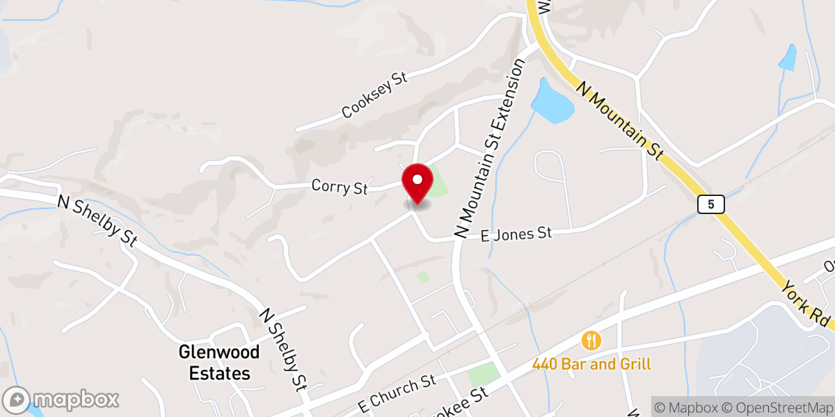 Map showing location of Pine Grove Church