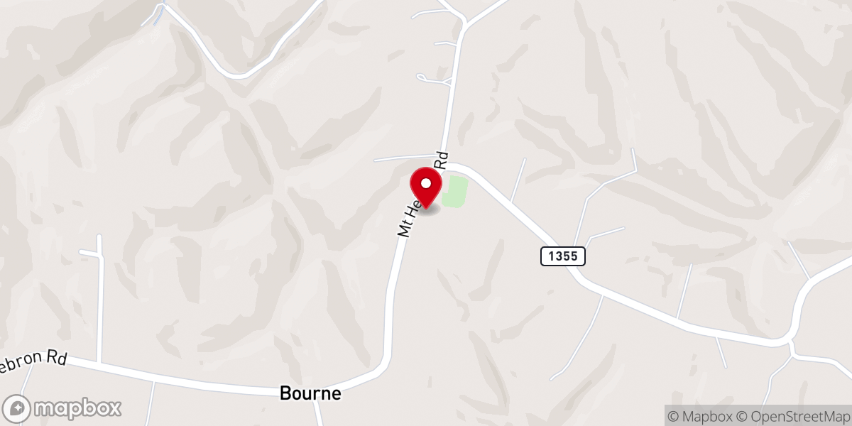 Map showing location of Mount Hebron Baptist Church
