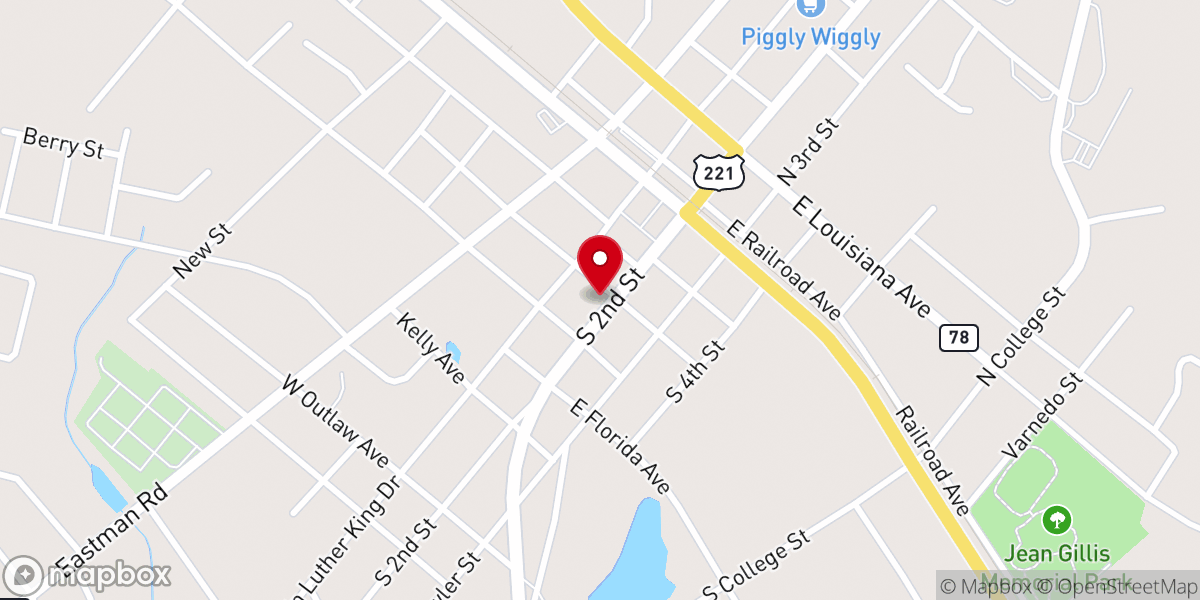 Map showing location of Soperton United Methodist Church
