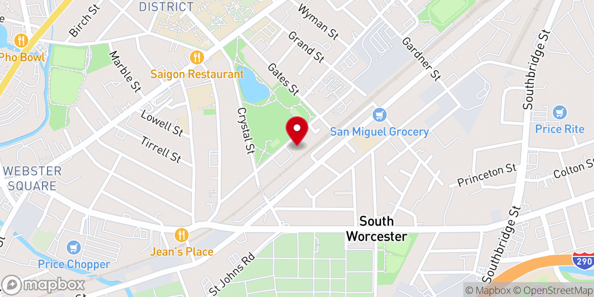 Map showing location of Belmont A.M.E. Zion Church