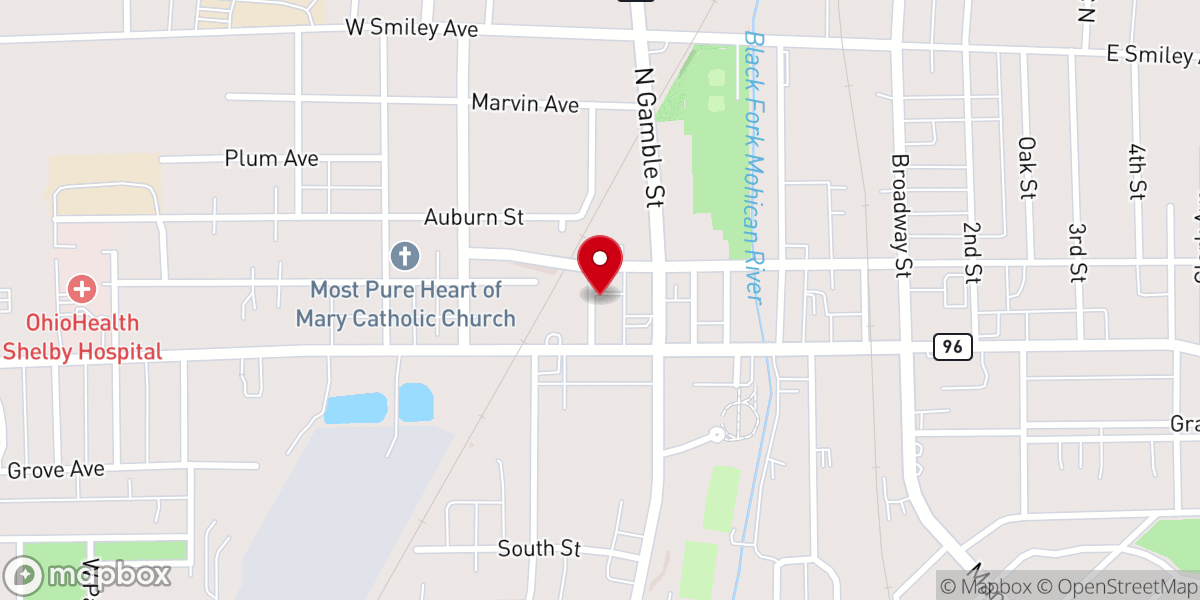 Map showing location of Paul's Drive In