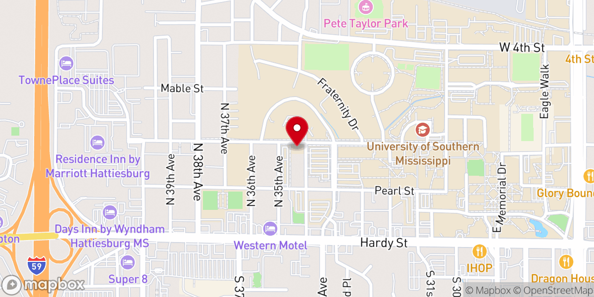 Map showing location of Southern Christian Student Center