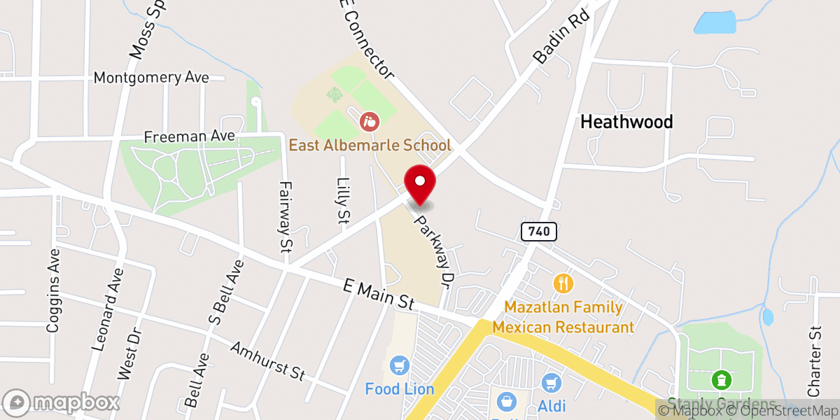 Map showing location of Westminster Presbyterian Church