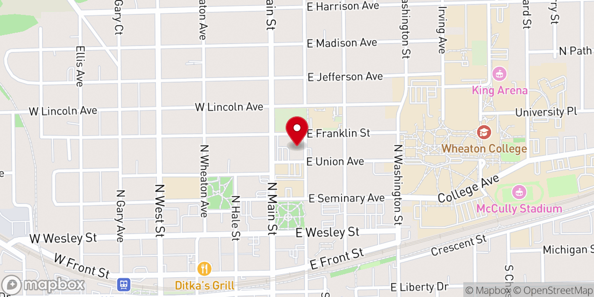 Map showing location of St. John Lutheran Church