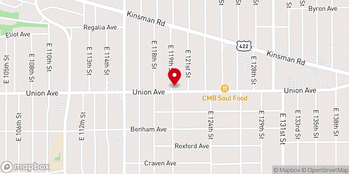 Map showing location of Second Tabernacle Baptist Church