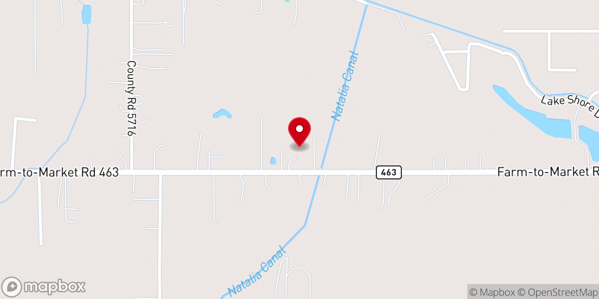 Map showing location of Pecan Grove Country Church