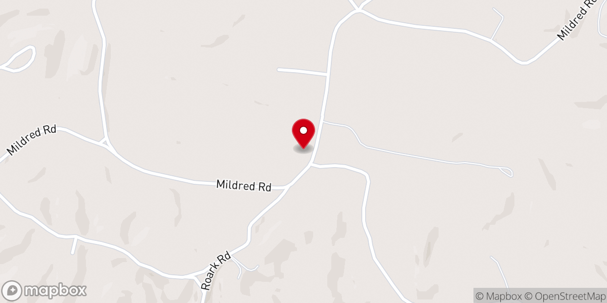 Map showing location of Blooming Grove Baptist Church