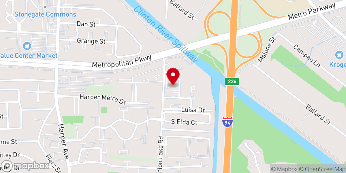 Map showing location of Bethlehem Lutheran Church