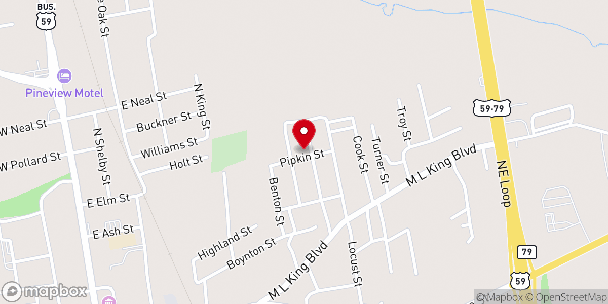 Map showing location of Pleasant Valley Baptist Church