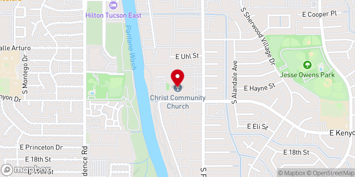 Map showing location of Christ Community Church