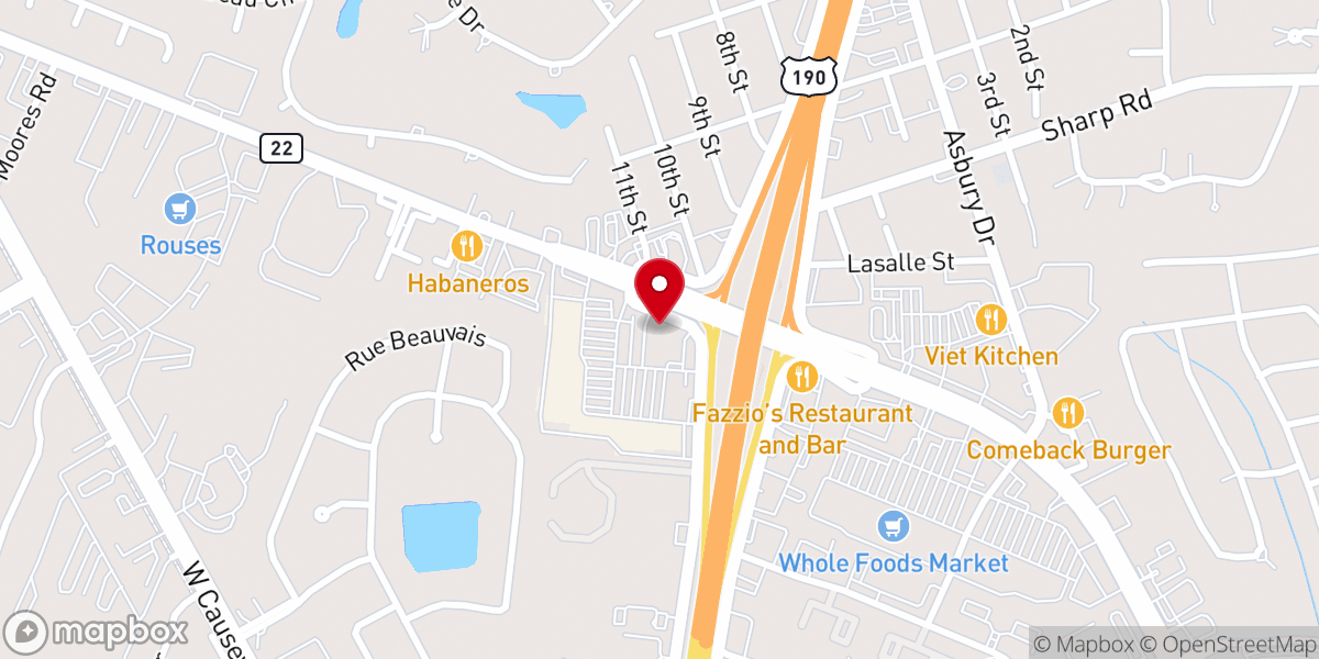 Map showing location of Cafe Du Monde Mandeville