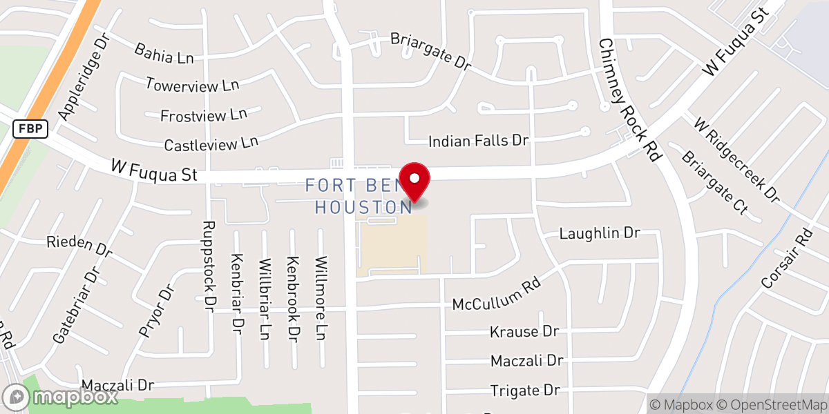 Map showing location of Iglesia Adventista del Séptimo Día Hispana de Houston South / Houston South Spanish Seventh-day Adventist Church