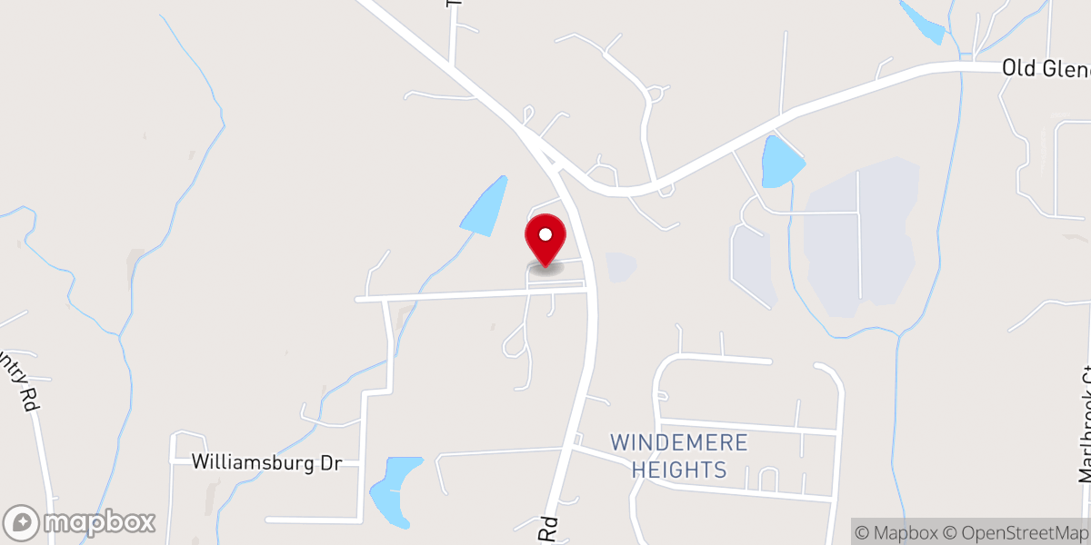 Map showing location of Trindale Baptist Church