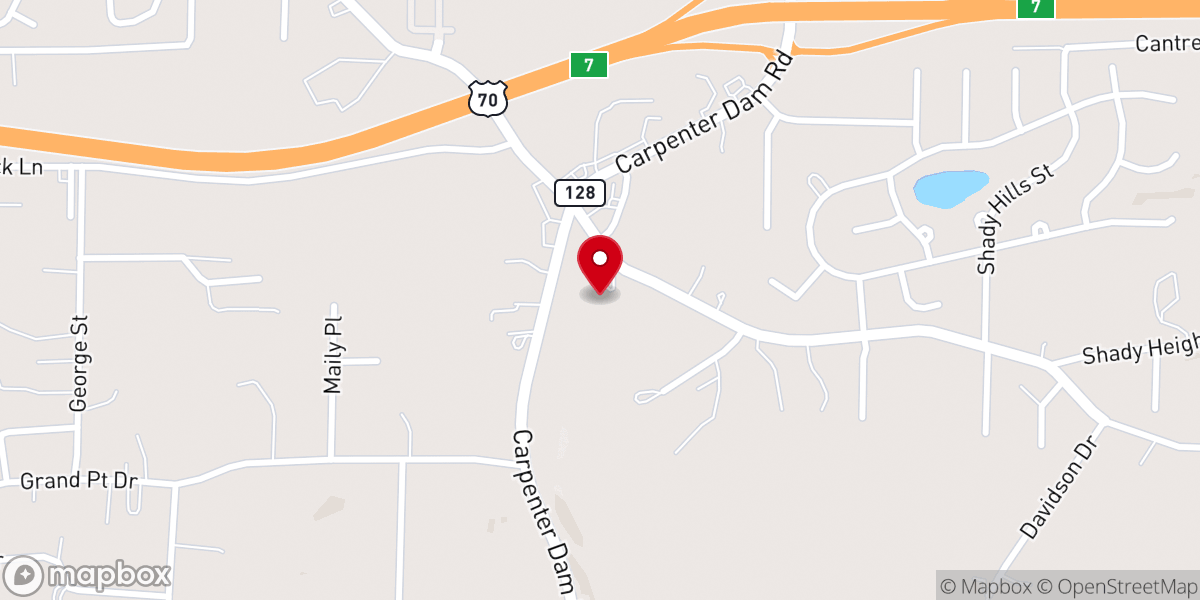 Map showing location of Creekside Community Church