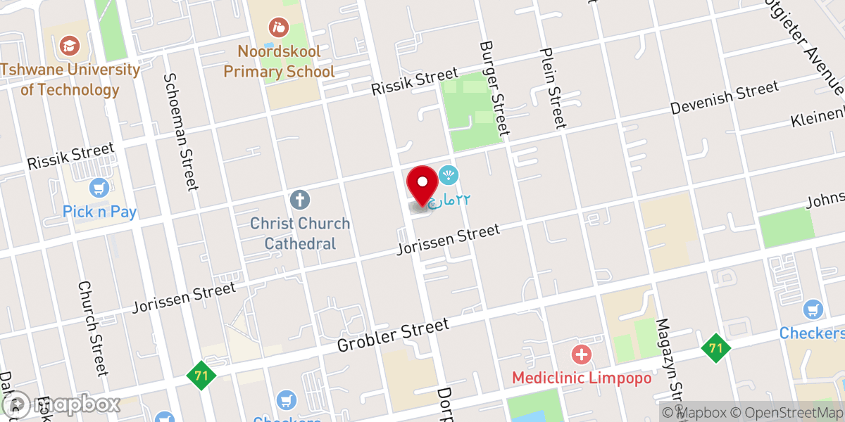 Map showing location of Christ & Beyond