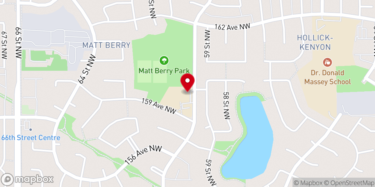 Map showing location of Centrepointe Community Christian Reformed Church
