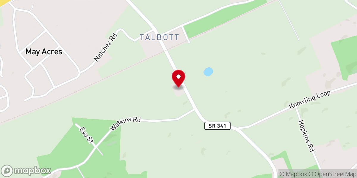 Map showing location of Talbott Baptist Church
