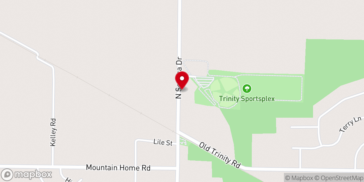 Map showing location of Trinity Methodist Church