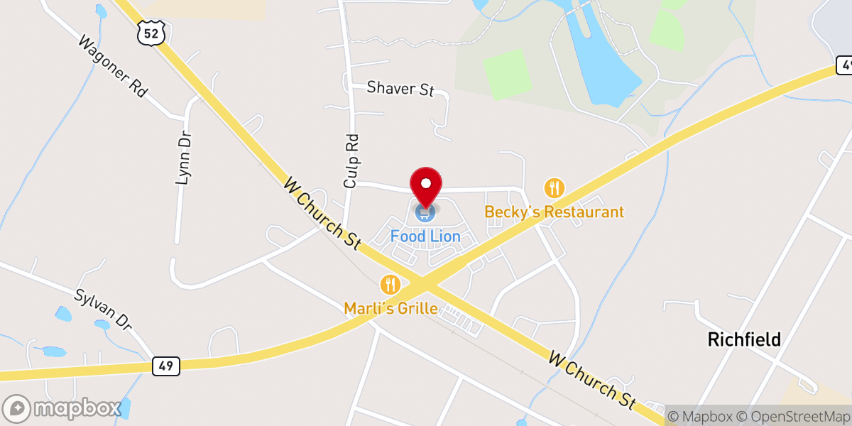 Map showing location of Food Lion