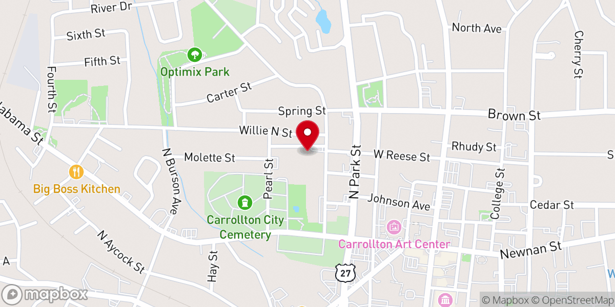 Map showing location of Mt Zion Missionary Baptist Church