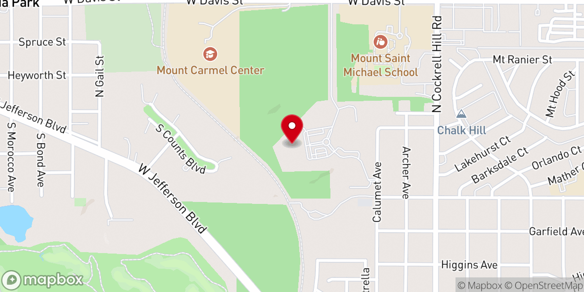 Map showing location of Santa Clara of Assisi Catholic Church