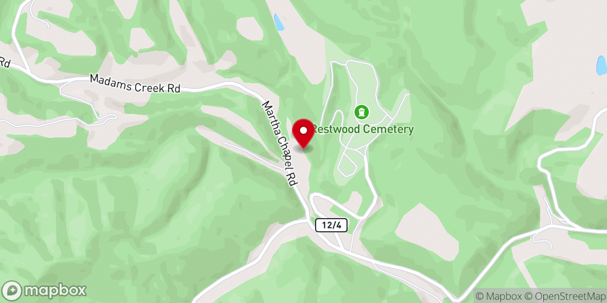 Map showing location of Mount Olivet Church & Campground