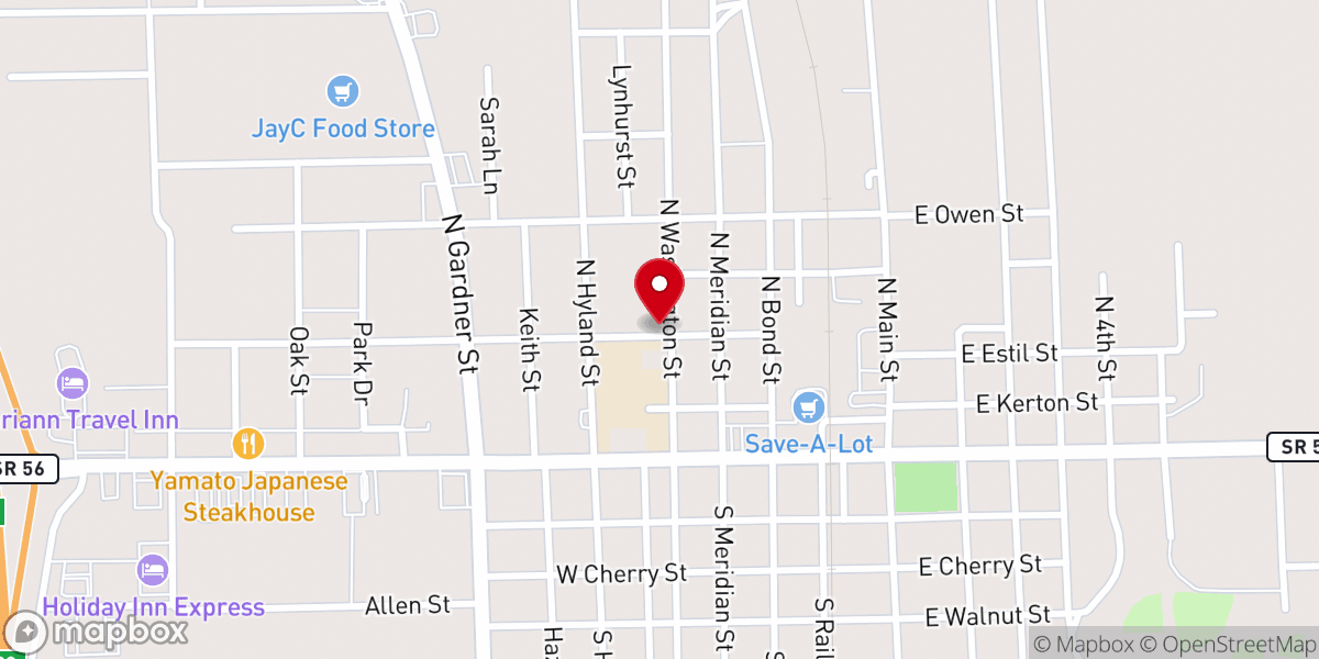 Map showing location of Holy Cross Lutheran Church